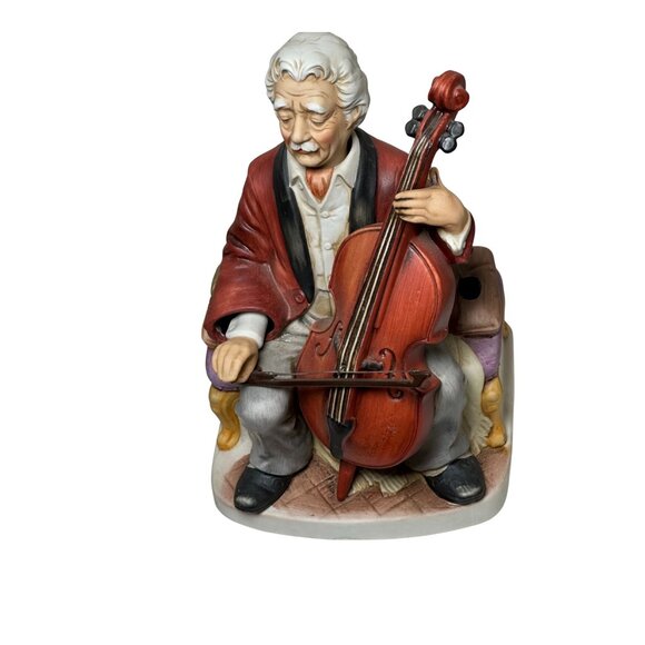 Vintage Seiji Nakane Melody in Motion "The Cellist" Music Box Hand-Painted Works - Picture 1 of 9